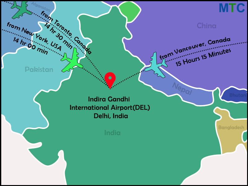 Flights from Various Destinations to India